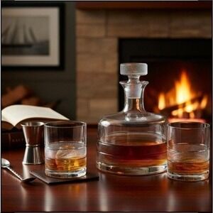 Set of 2 Ralph Lauren Remy Double Old Fashioned Glasses Crystal Barware Gift Box